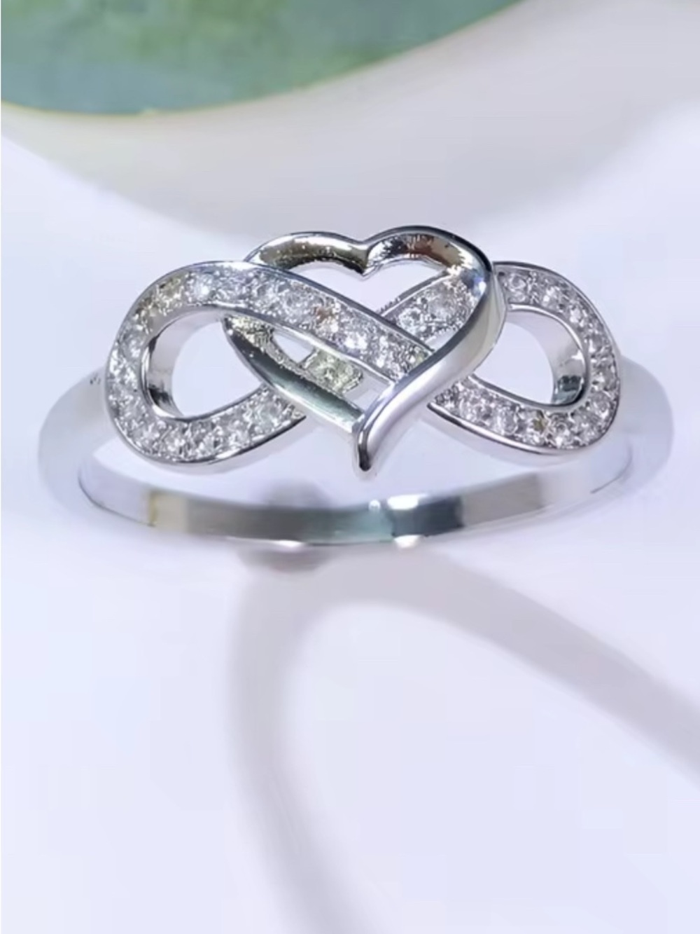 NewSterling Silver Heart Infinity Ring - New  With Tag Heart Fashion Ring Size6